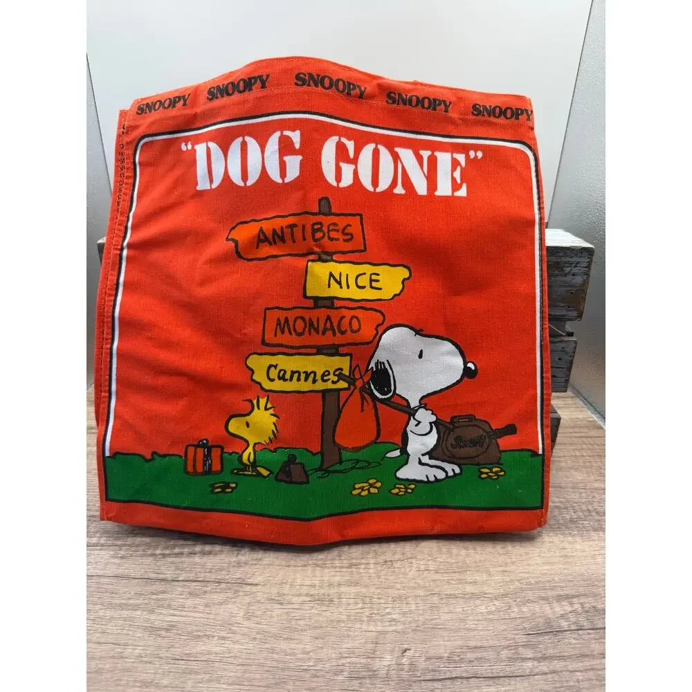 Vintage Snoopy Peanuts Jumbo Travel Tote For Pets-Petique ConAgra-Dog Gone Bag